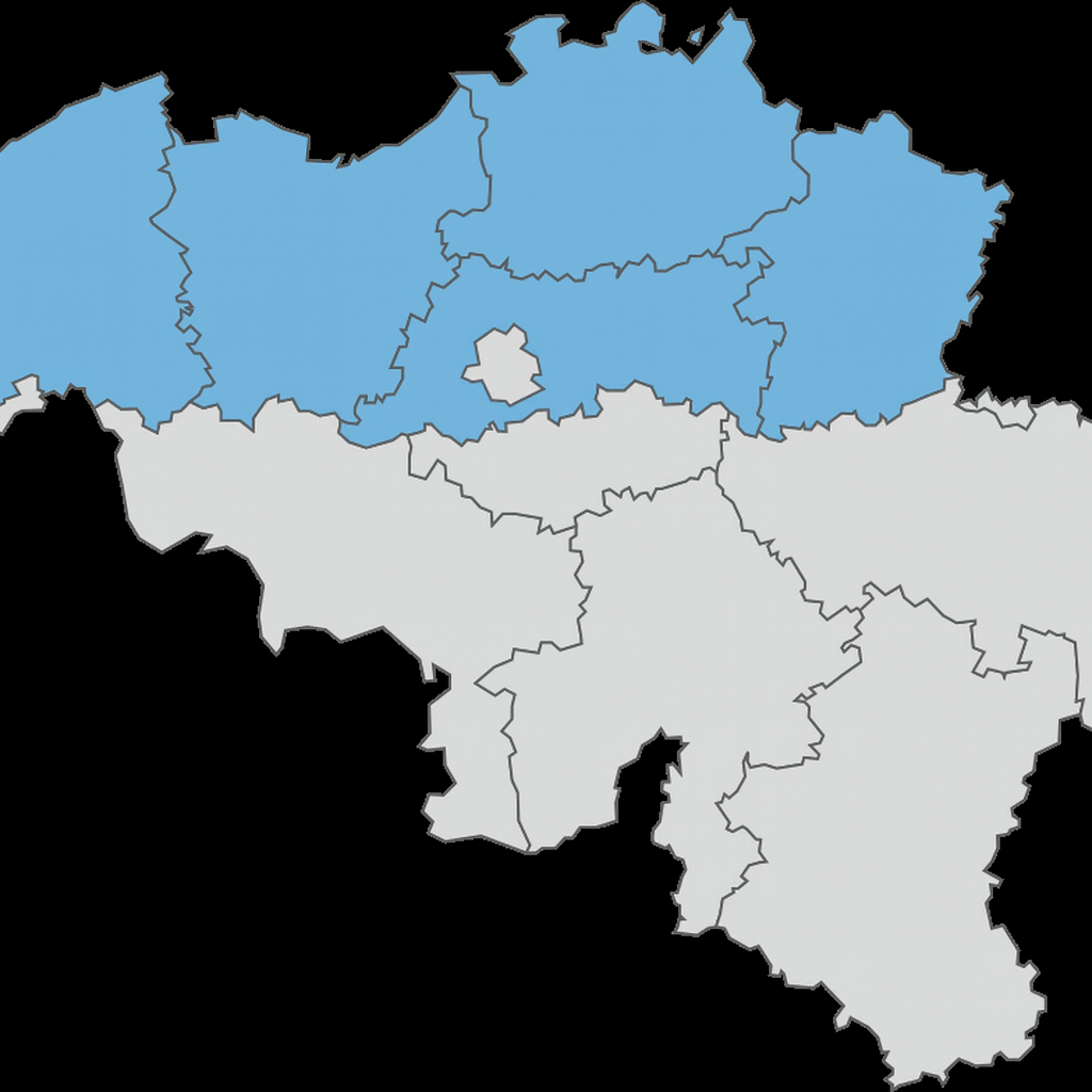 Kaart van de regio's in België